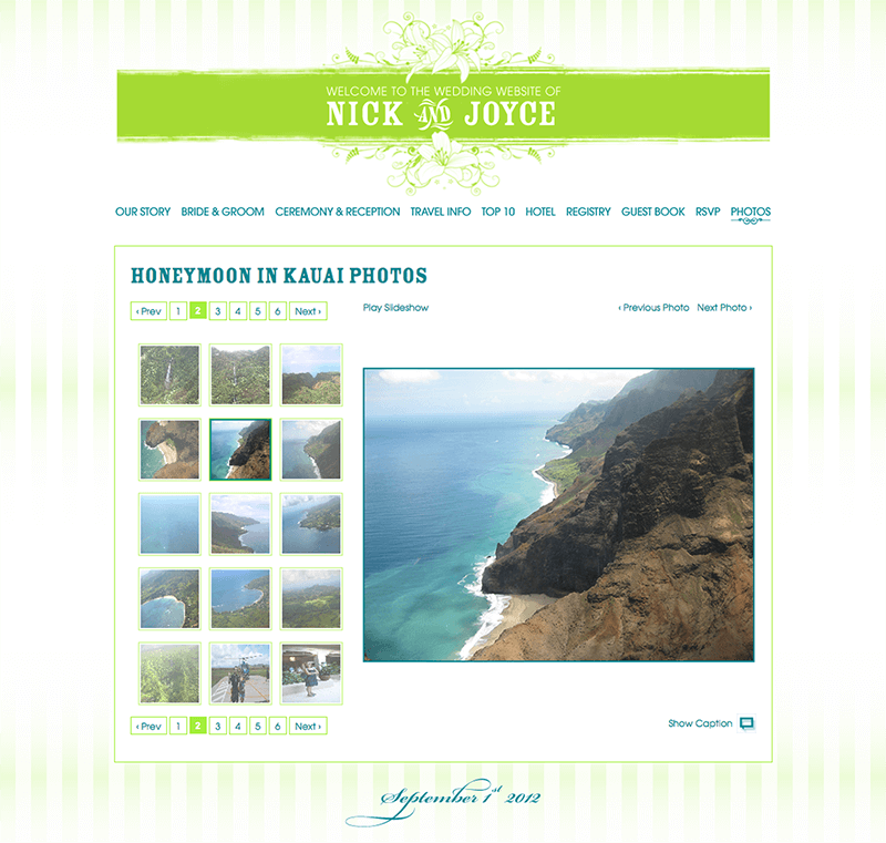 Nick and Joyce Wedding Website