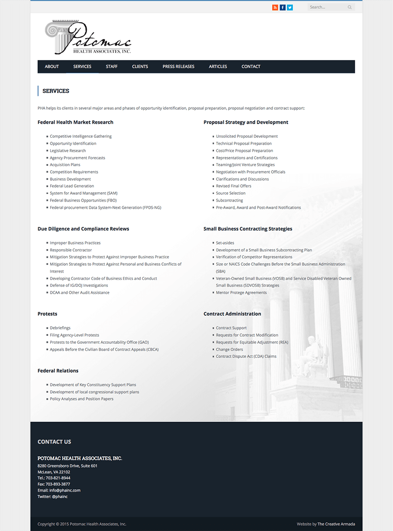 Potomac Health Associates Website